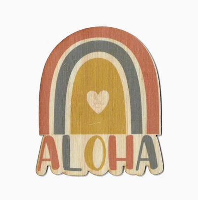 Rainbow Aloha Bamboo Sticker