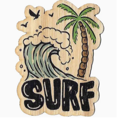 Surf Beach Bamboo Sticker
