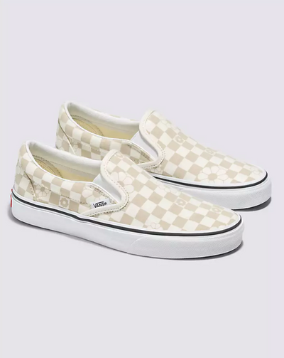 Classic Slip On Floral Check - Marshmallow