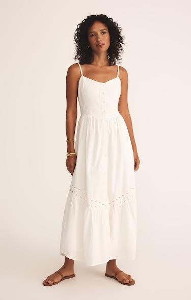 Citadelle Embroidered Linen Maxi Dress - White