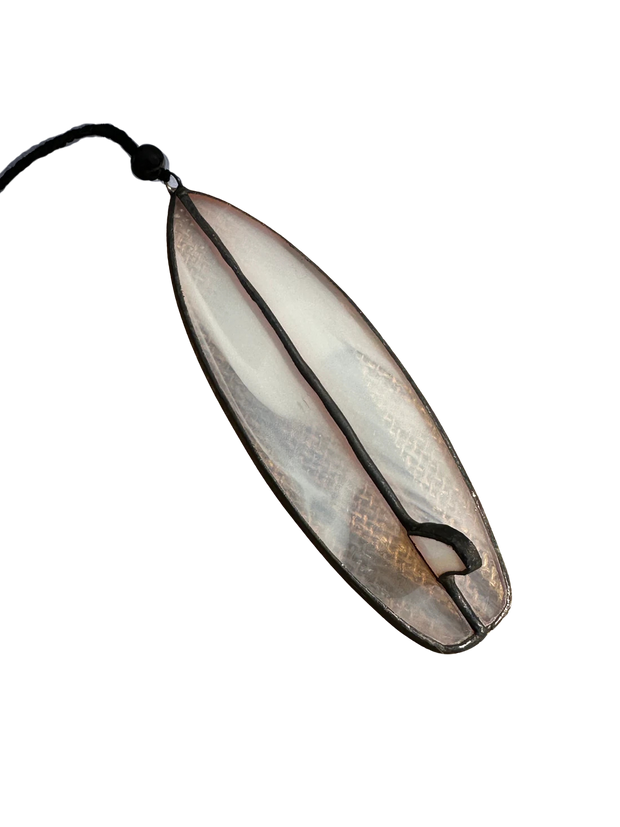 Wispy White Stained Glass Surfboard