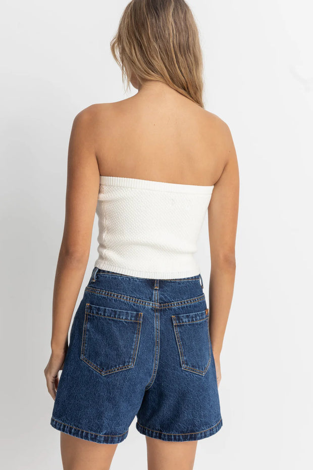 Spirit Strapless Knit Top - White