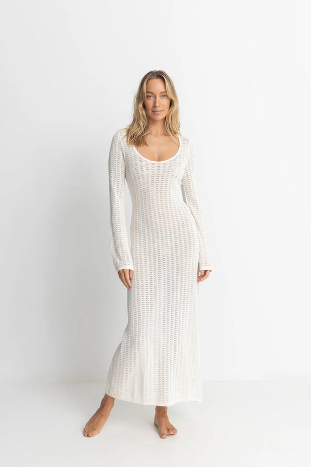 Georgia Knit Maxi Dress - White