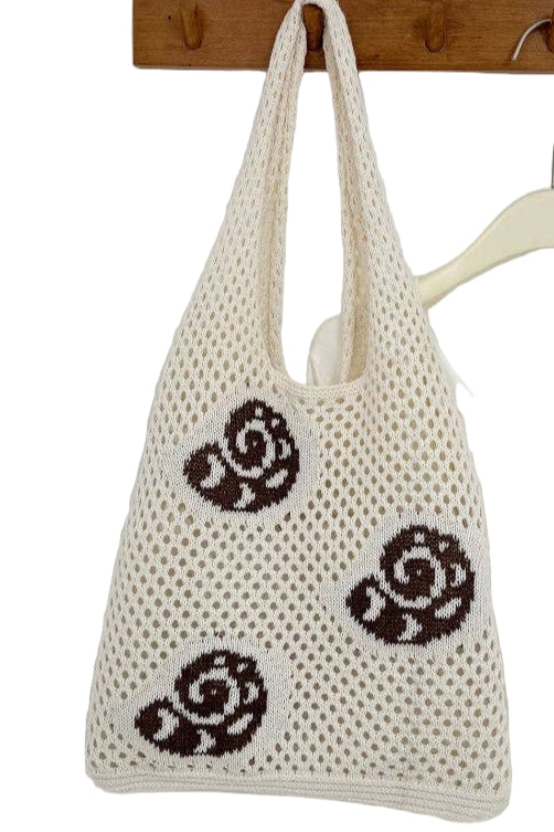 Ocean Theme Crochet Tote Beach Bag: Conch