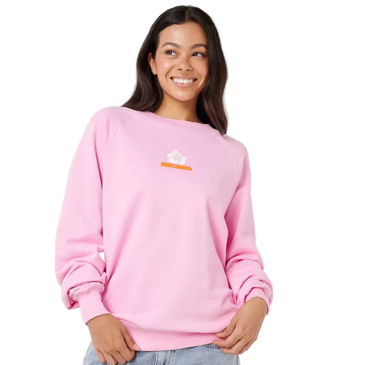 Luxe Surf Raglan Relaxed Crew - Pastel Pink