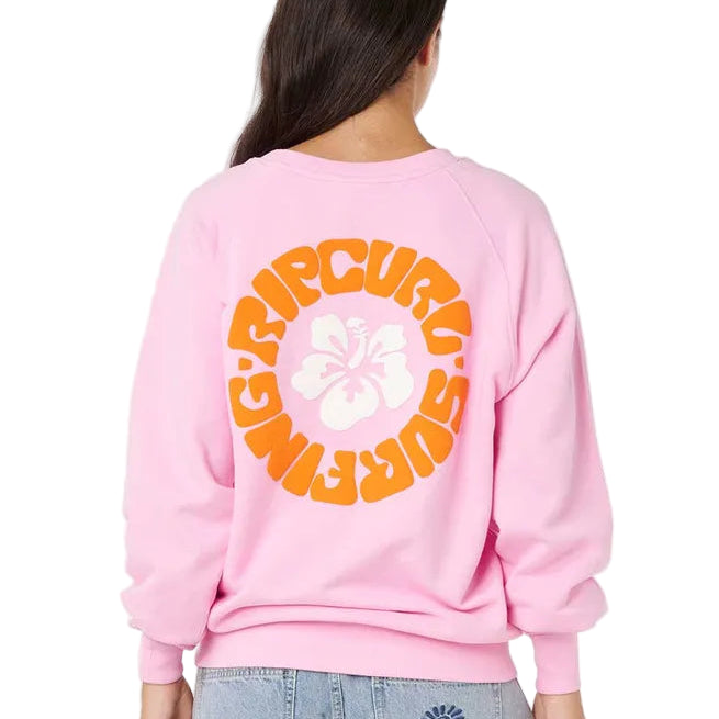 Luxe Surf Raglan Relaxed Crew - Pastel Pink