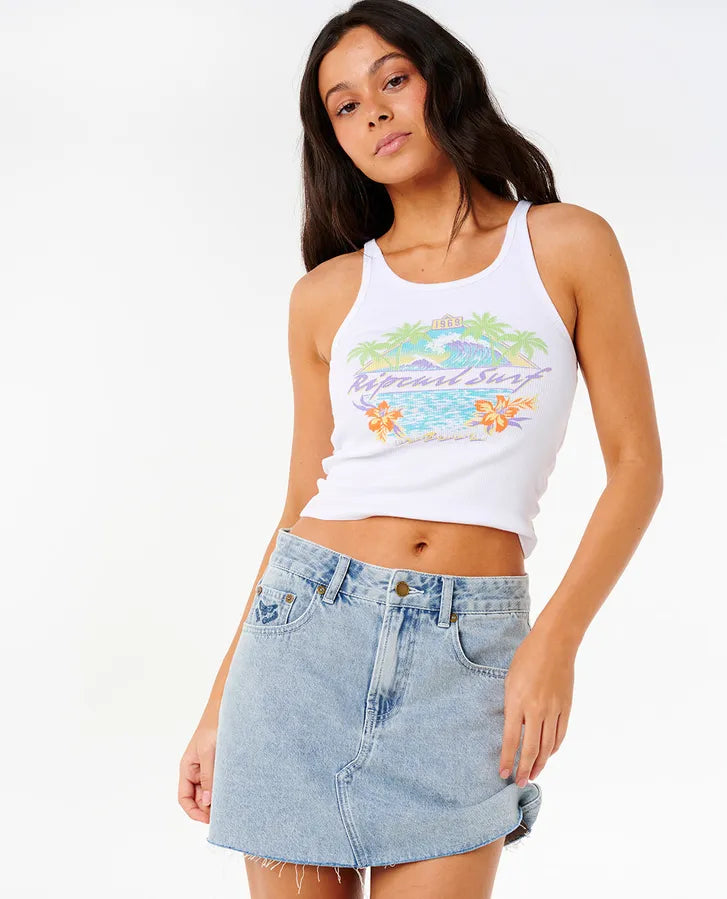 Es Vedra Rib Tank - Optical White