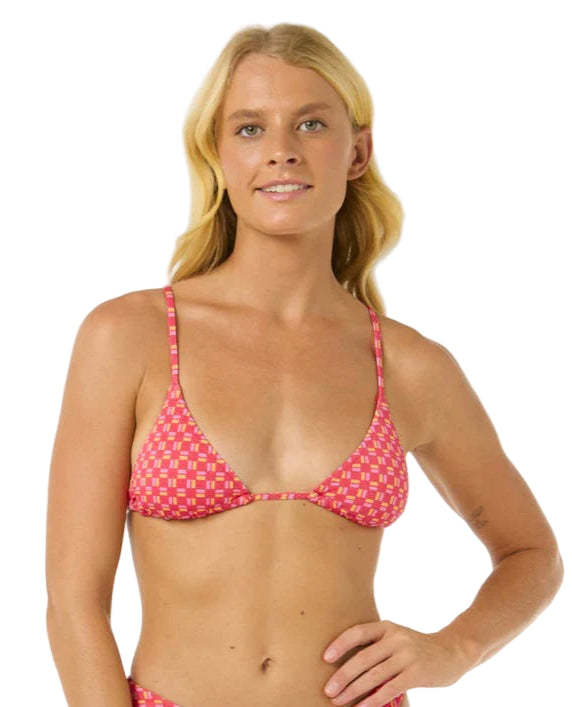 Shell Cove Sliding Triangle Bikini Top - Red