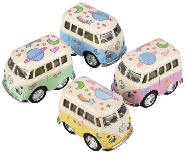 2" Flower Power VW Mini Bus