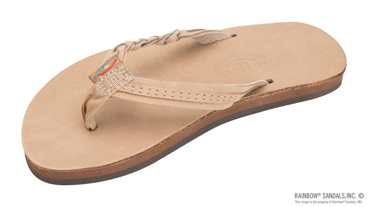 Kids Flirty Braidy- Premier Leather Braided 1/2" Strap - Sierra Brown