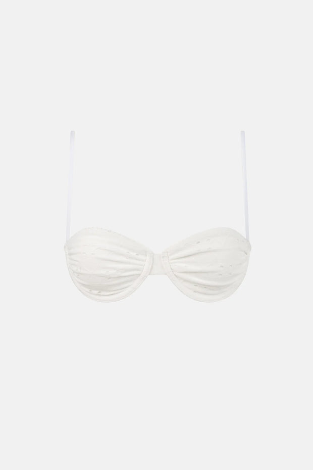 Brighton Eyelet Pico Underwire Top - Ivory