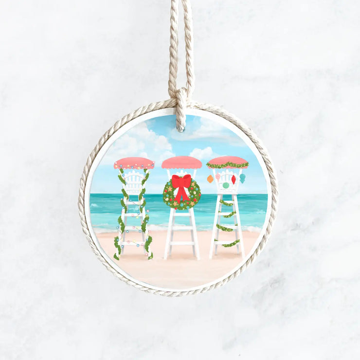 Deck the Chairs Christmas Ornament, Beachy Coastal Christmas