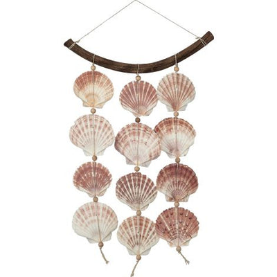 Flat Scallop on Curved Rattan Wall Hanger