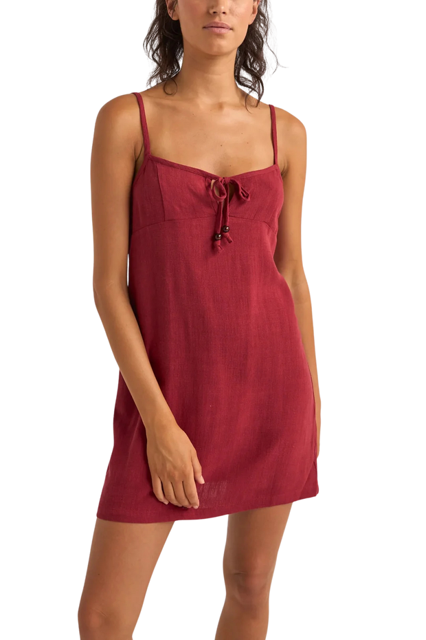 Seacoast Keyhole Slip Dress - Sangria