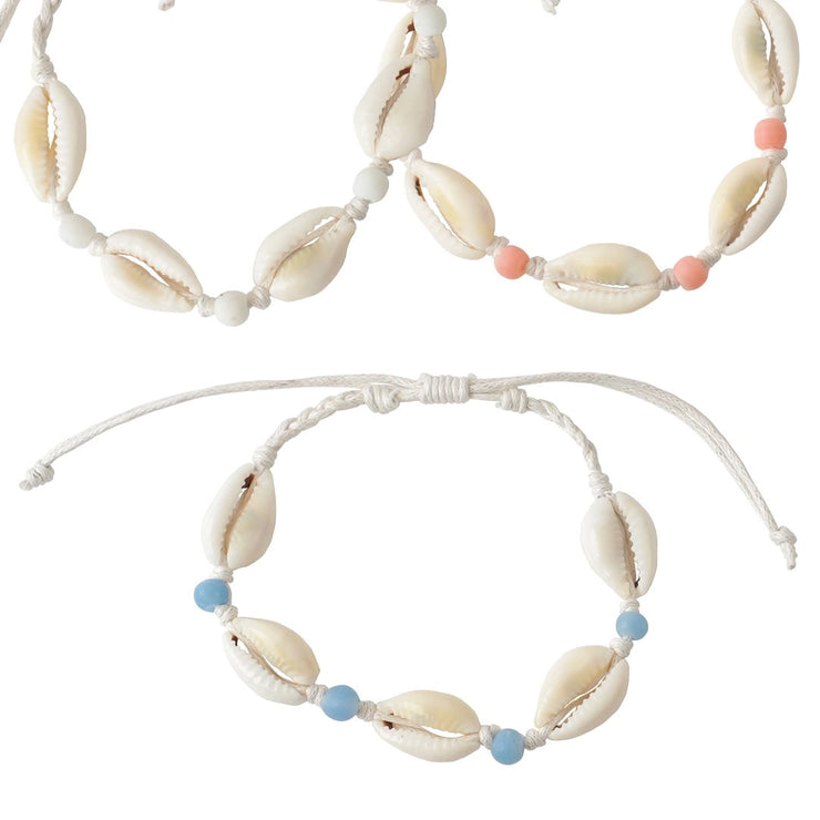 Cowry  & Linen Bracelet - Assorted