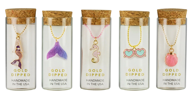 Kids Charm Necklace in A Glass Bottle - Assorted