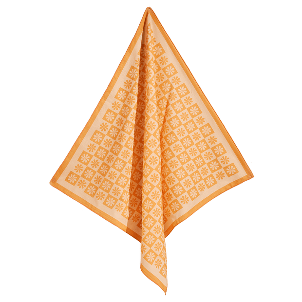 Daisy Check Bandana in Orange