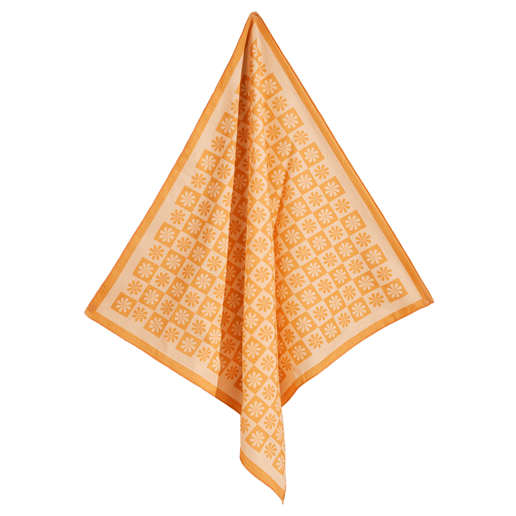 Daisy Check Bandana in Orange