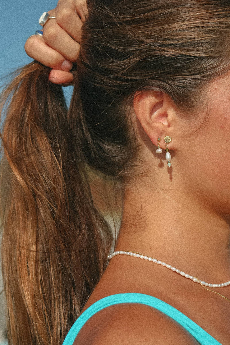 Wind & Sea Earrings: Matcha Green / Gold