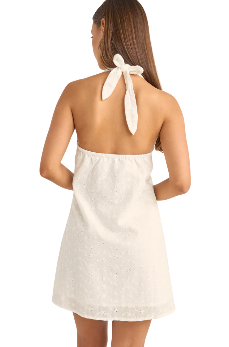 Rosetta Halter Mini Dress - White
