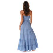 Shipwrecked Maxi Skirt with Bead - Denim Blue