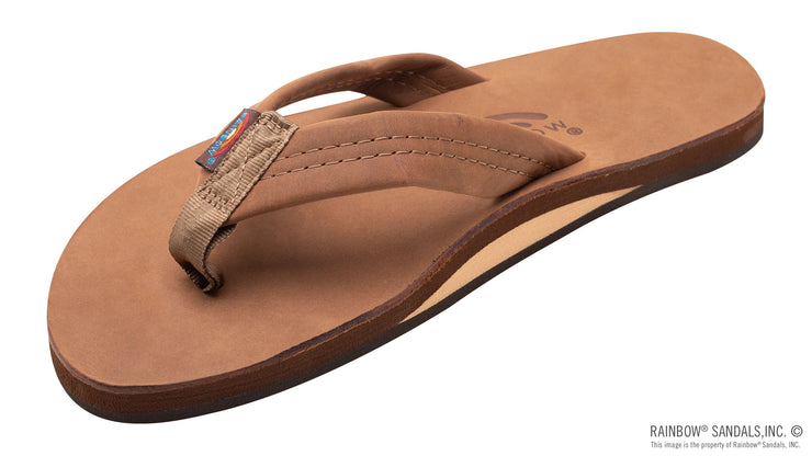 Single Layer Premier Leather with Arch Support 1" Strap - Redwood
