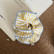 Yellow Stripe Oversized Scrunchie Hair Tie