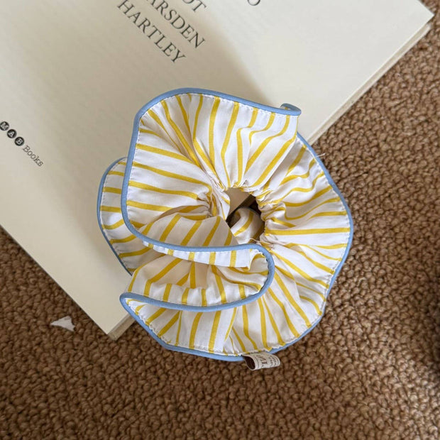 Yellow Stripe Oversized Scrunchie Hair Tie