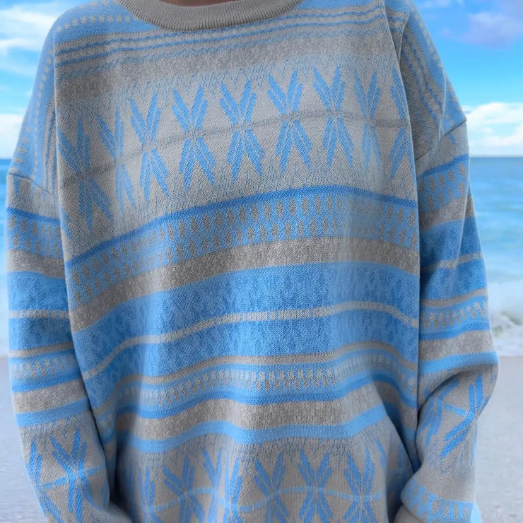 Aspen Ski Winter Sweater - Blue Snowflake