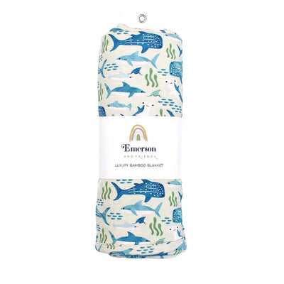 Shark Friends Ocean Animals Bamboo Baby Swaddle Blanket