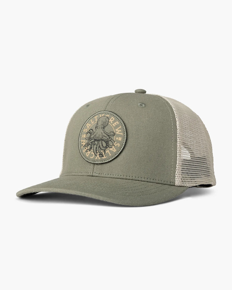 Tentacles Retro Trucker Hat - Faded Olive