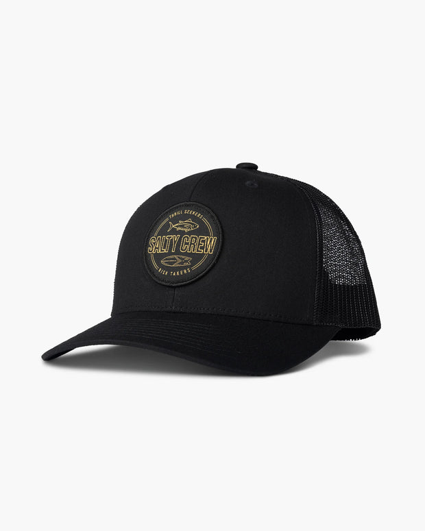 Outlined Retro Trucker Hat - Black