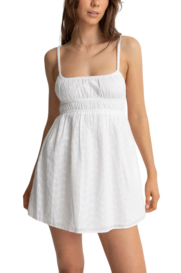 Fae Broderie Mini Dress- White