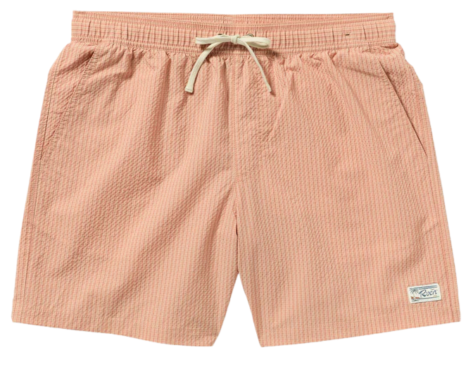 Exotica Seersucker Elastic 17" Short - Apricot