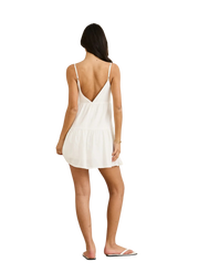 Classic Tiered Mini Dress- White