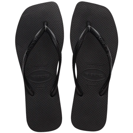 Slim Square Sandal - Black