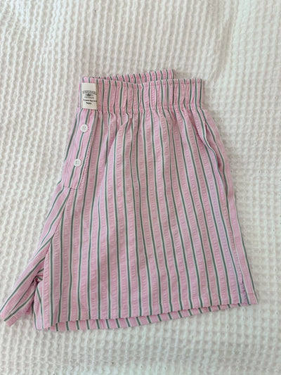 Everyday Boxer Shorts - Pink/Green Halo Stripes