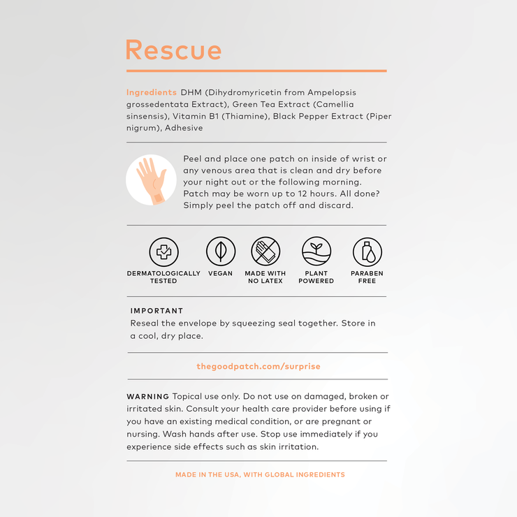 Rescue Wearable Wellness Patch