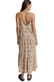 Raya Paisley Tiered Midi Dress- Natural