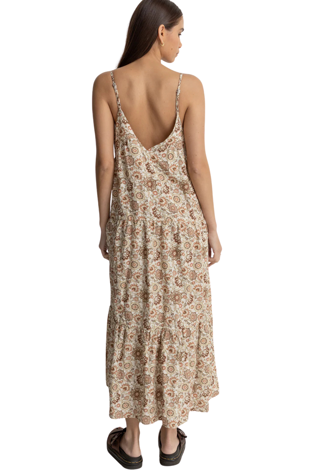 Raya Paisley Tiered Midi Dress- Natural