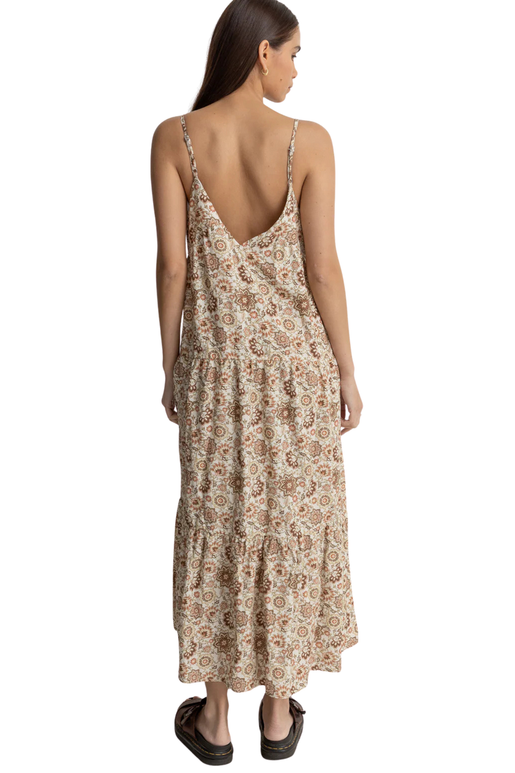 Raya Paisley Tiered Midi Dress- Natural