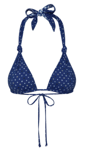Kealy Triangle Halter Bikini Top - Starry Gingham