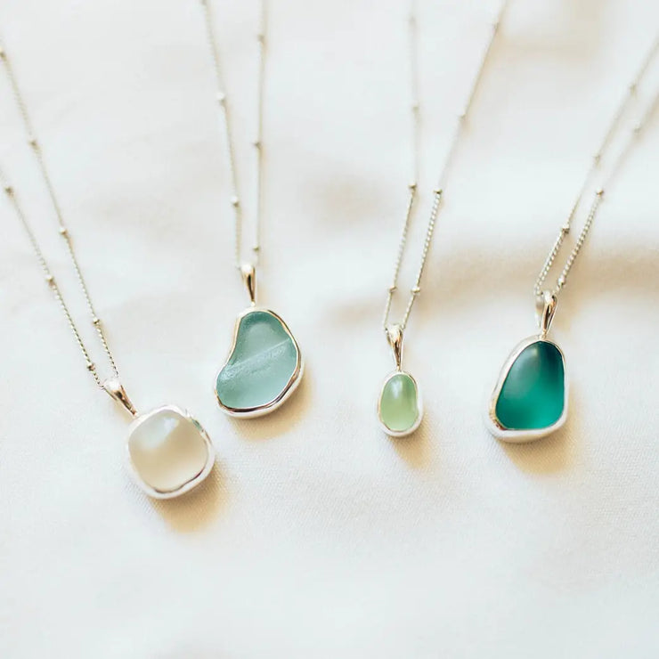 Sea Glass Necklace (Handmade) - Assorted