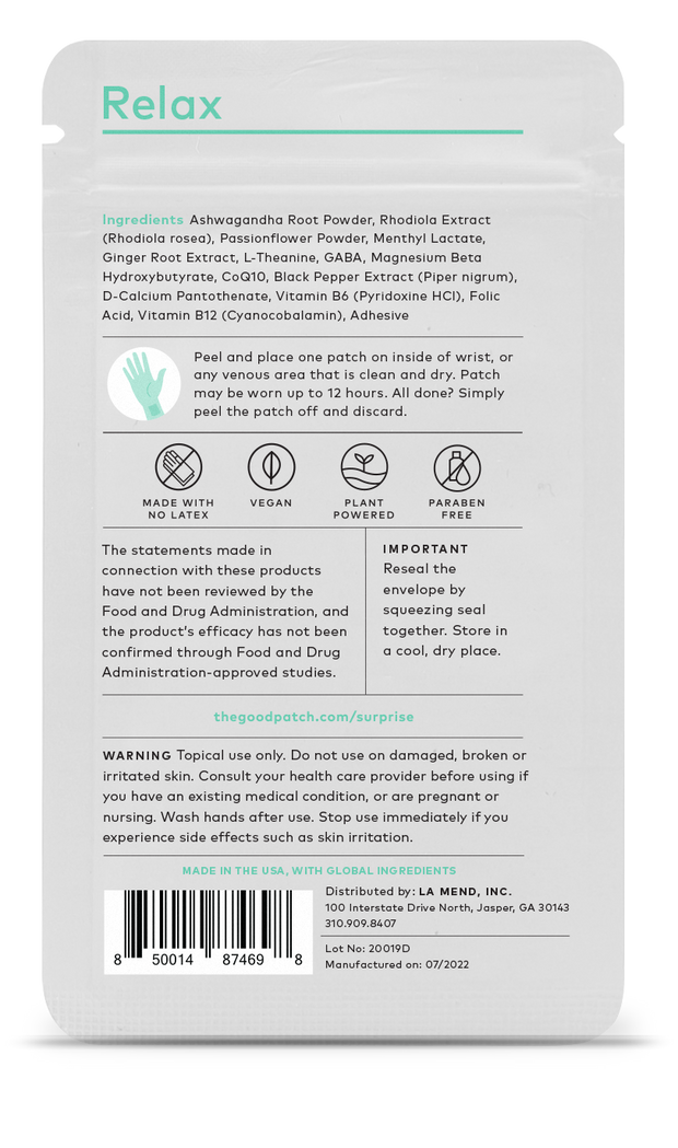 Relax Wearable Wellness Patch