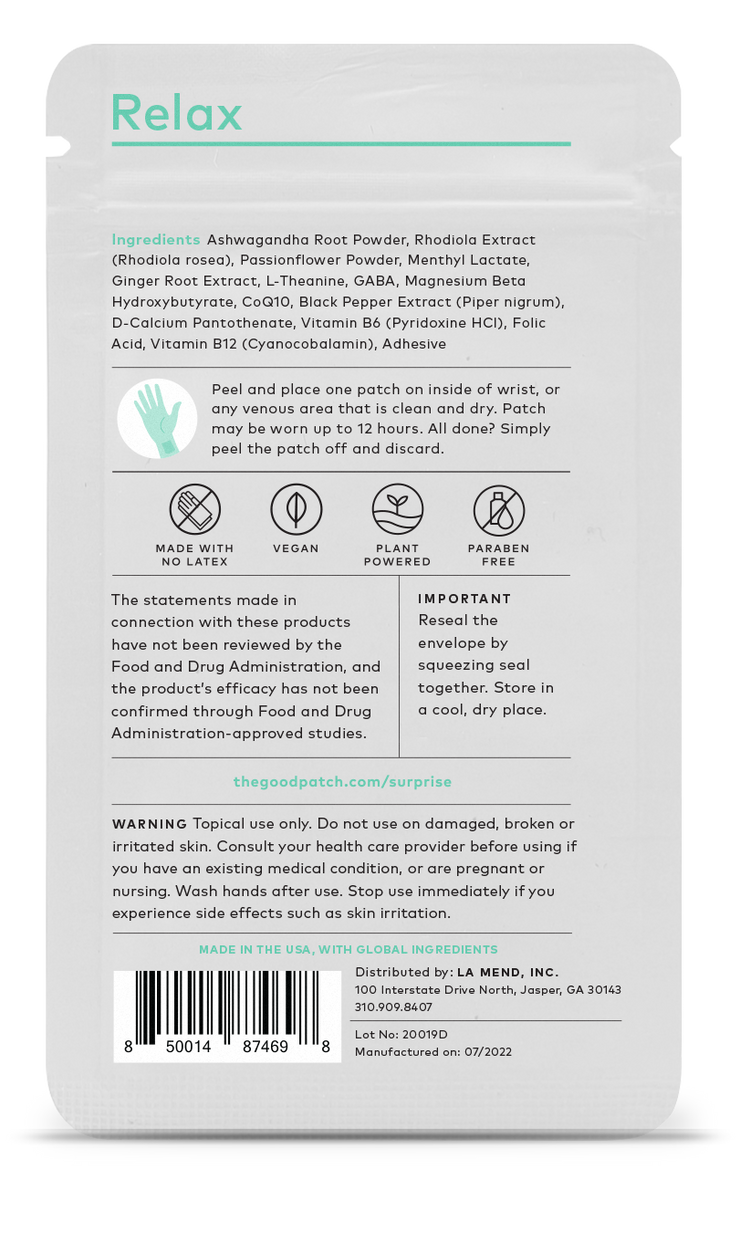 Relax Wearable Wellness Patch