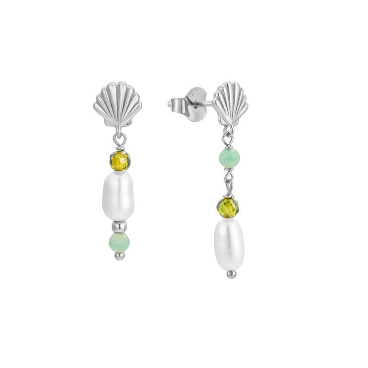 Wind & Sea Earrings: Matcha Green / Gold