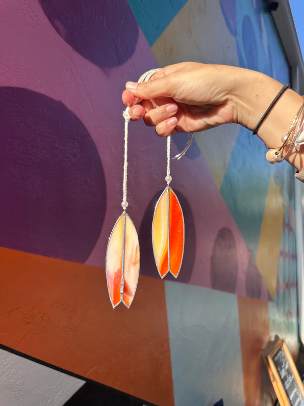Creamsicle Orange Stained Glass Surfboard