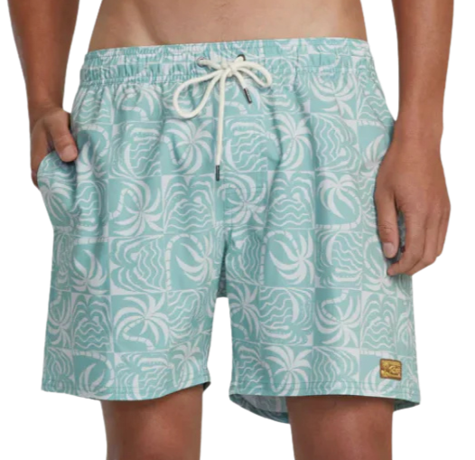Exotica Elastic Waist Boardshort- Granite Green