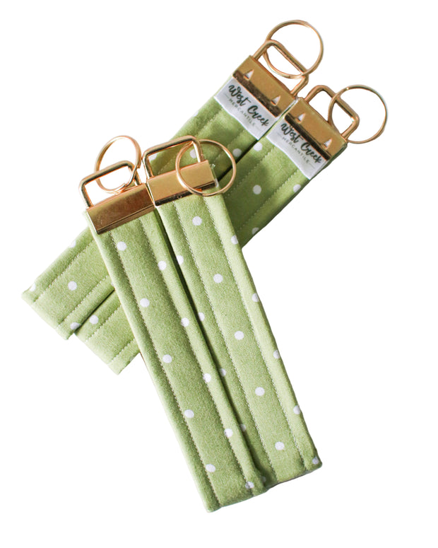 Matcha Polka Dots Keychain Wristlet