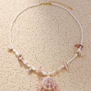 Beach Shell Ocean Scallop Pendant Necklace